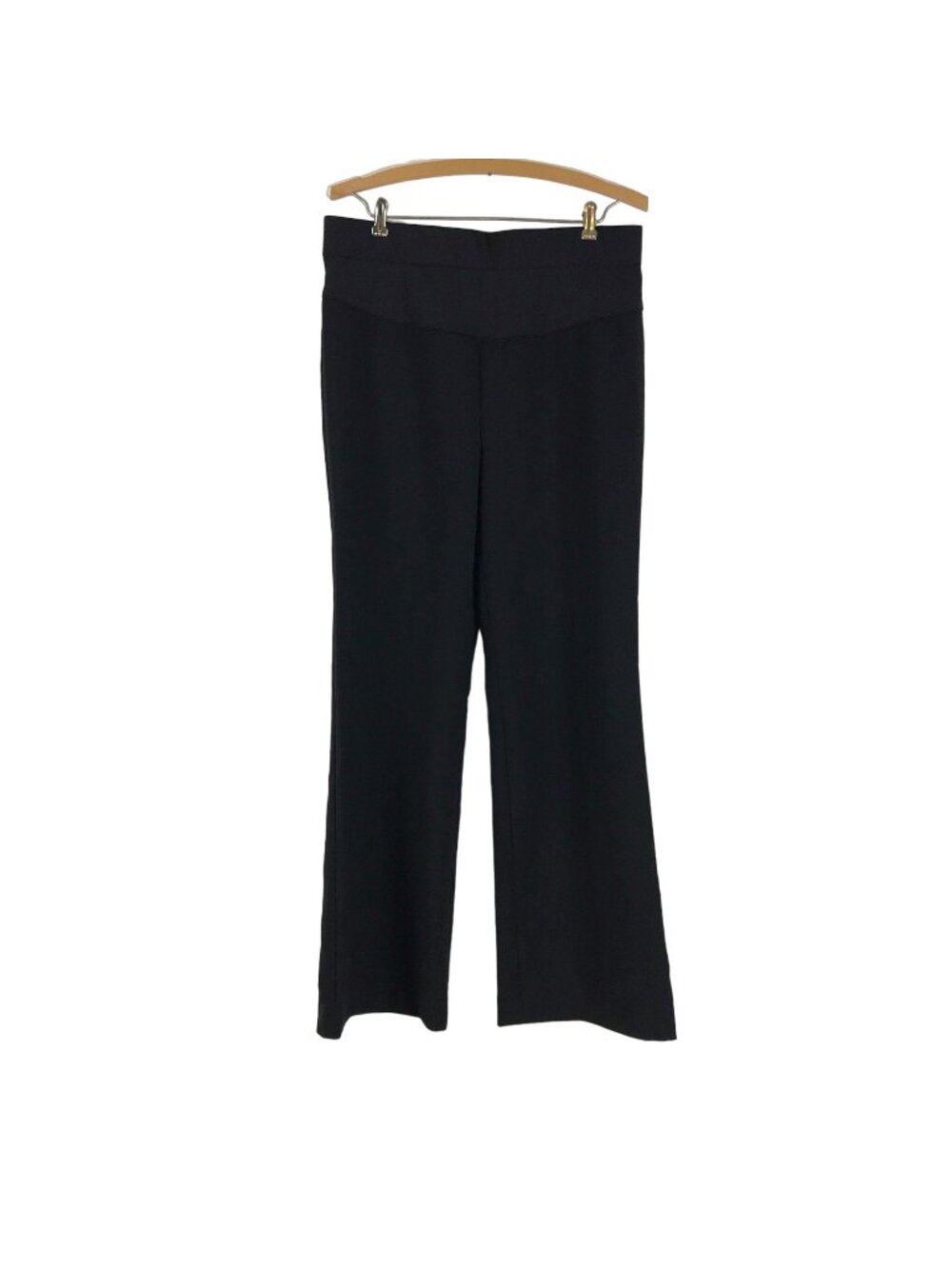 Duo Maternity S Black Stretch Pull On Work Pants Straight Leg Pockets